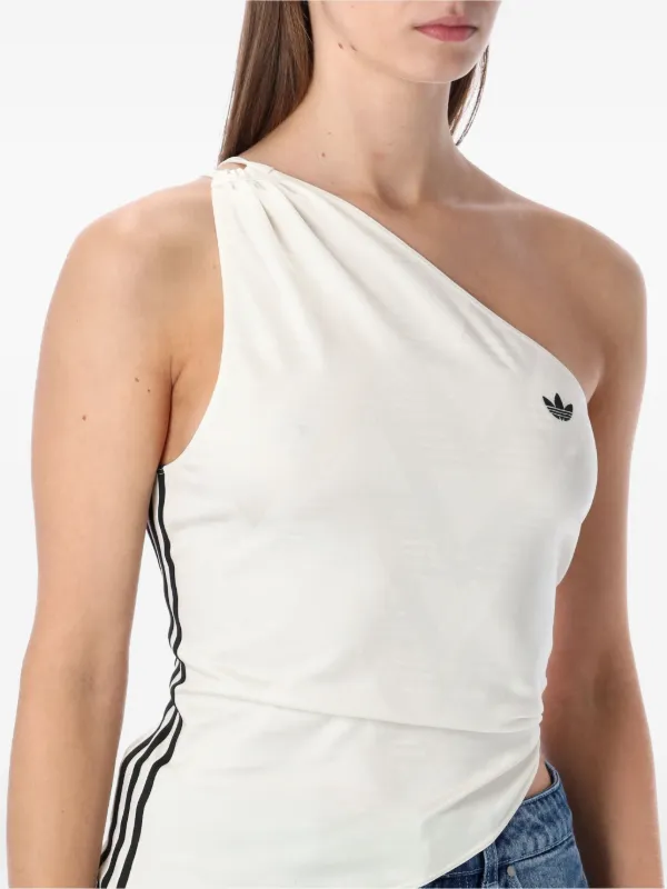 Adidas Asymmetric one-shoulder Top | White | FARFETCH ZA