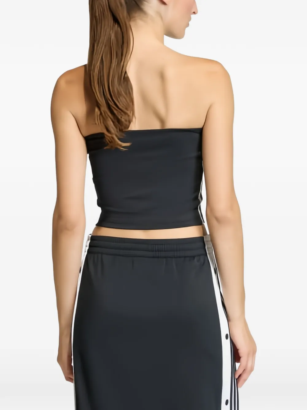 adidas Gestreepte bandeau top Zwart