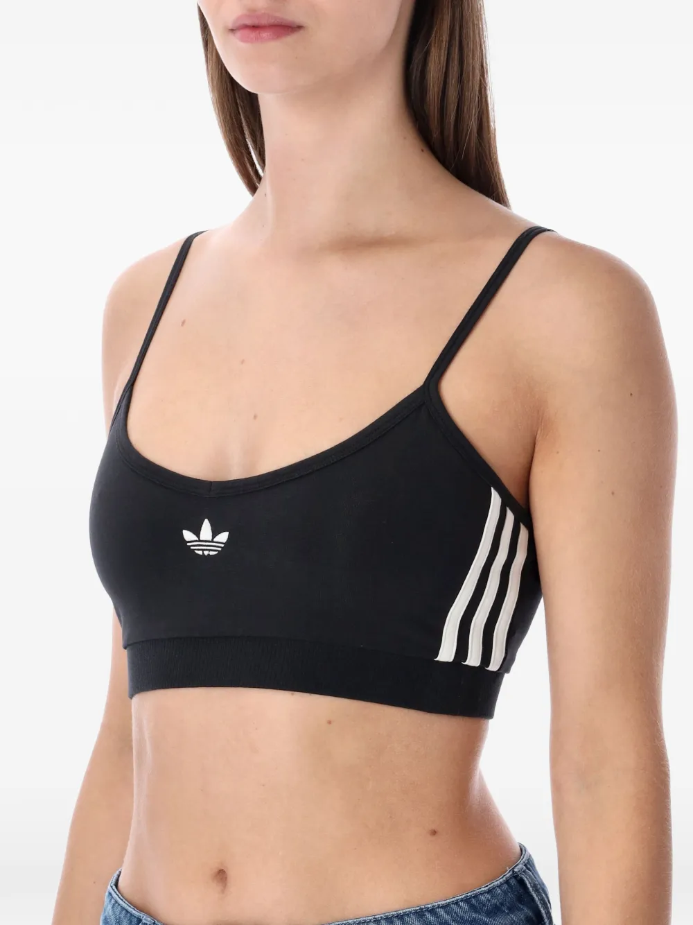  Adidas Stripes Bralette Top - Black 