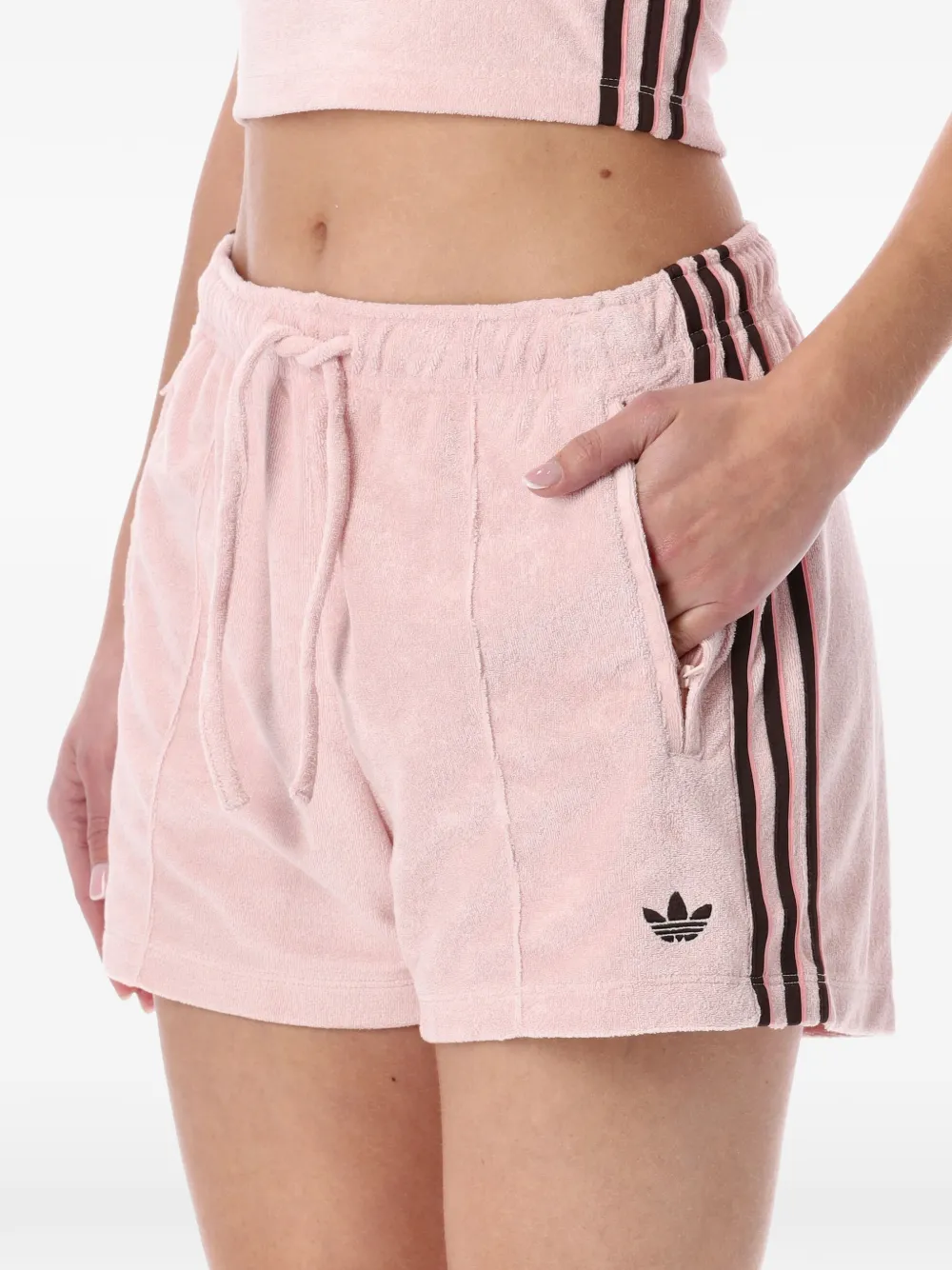  Adidas Firebird Drawstring Shorts - Pink 
