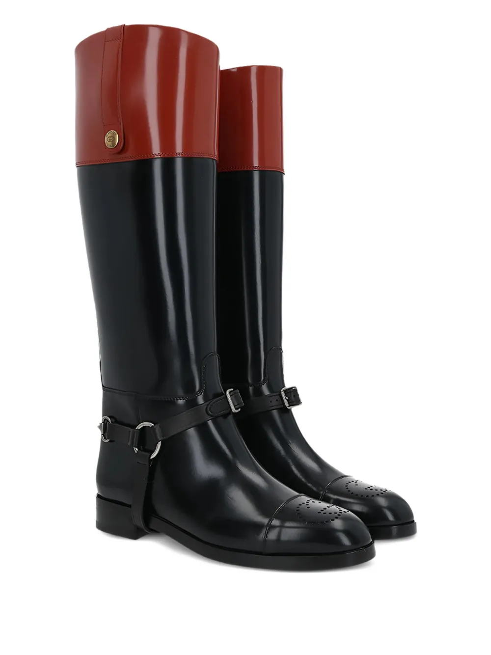 Gucci Pre-Owned Knielaarzen met harnasdetail - Zwart