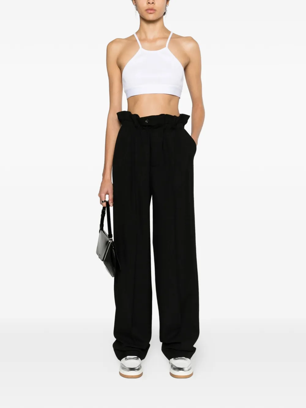 Gucci Pre-Owned Broek met paperbag taille - Zwart