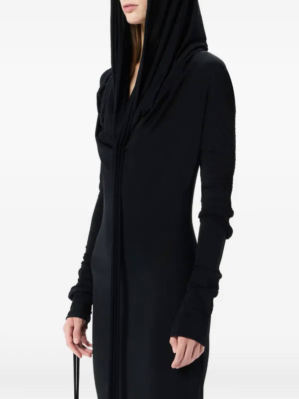 Blumarine Hooded Maxi Dress - Black