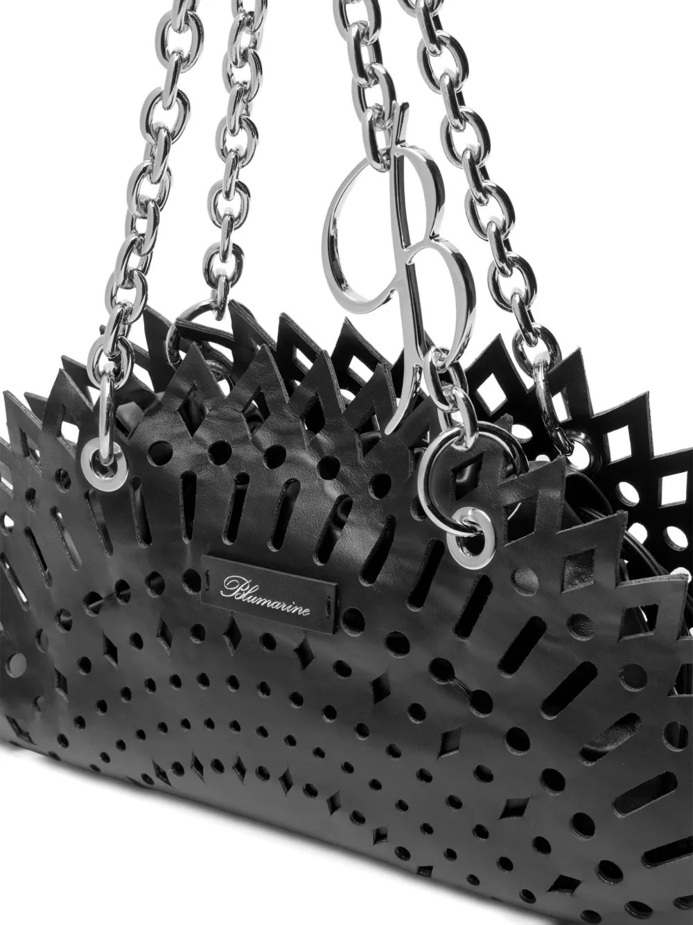 Laser-Cut Chain Shoulder Bag