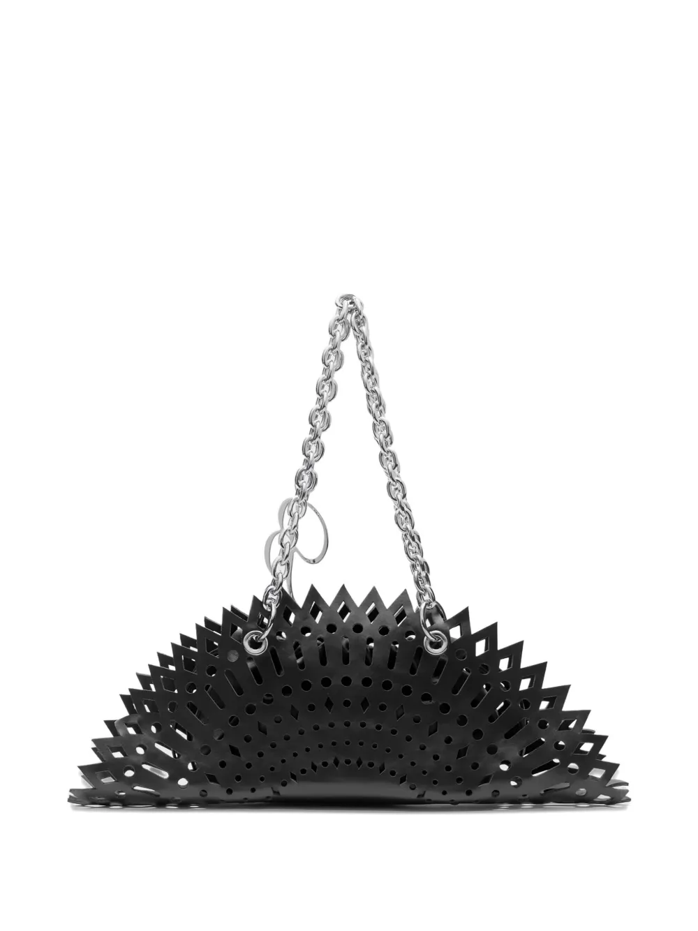 Laser-Cut Chain Shoulder Bag