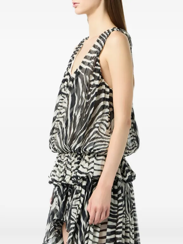 Blumarine ドレス Blumarine ゼブラパターン ドレス | ホワイト | FARFETCH JP
