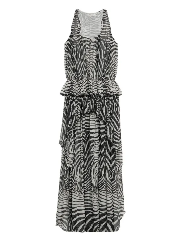 Blumarine ドレス Blumarine ゼブラパターン ドレス | ホワイト | FARFETCH JP