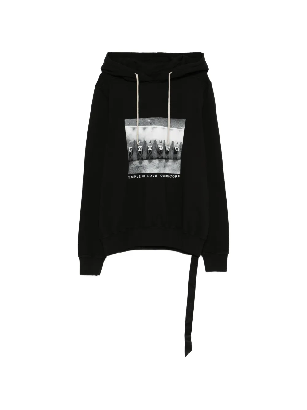 Rick Owens DRKSHDW graphic oversized hoodie - Nero