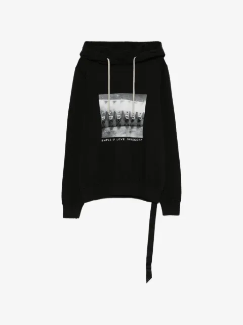 Rick Owens DRKSHDW graphic oversized hoodie
