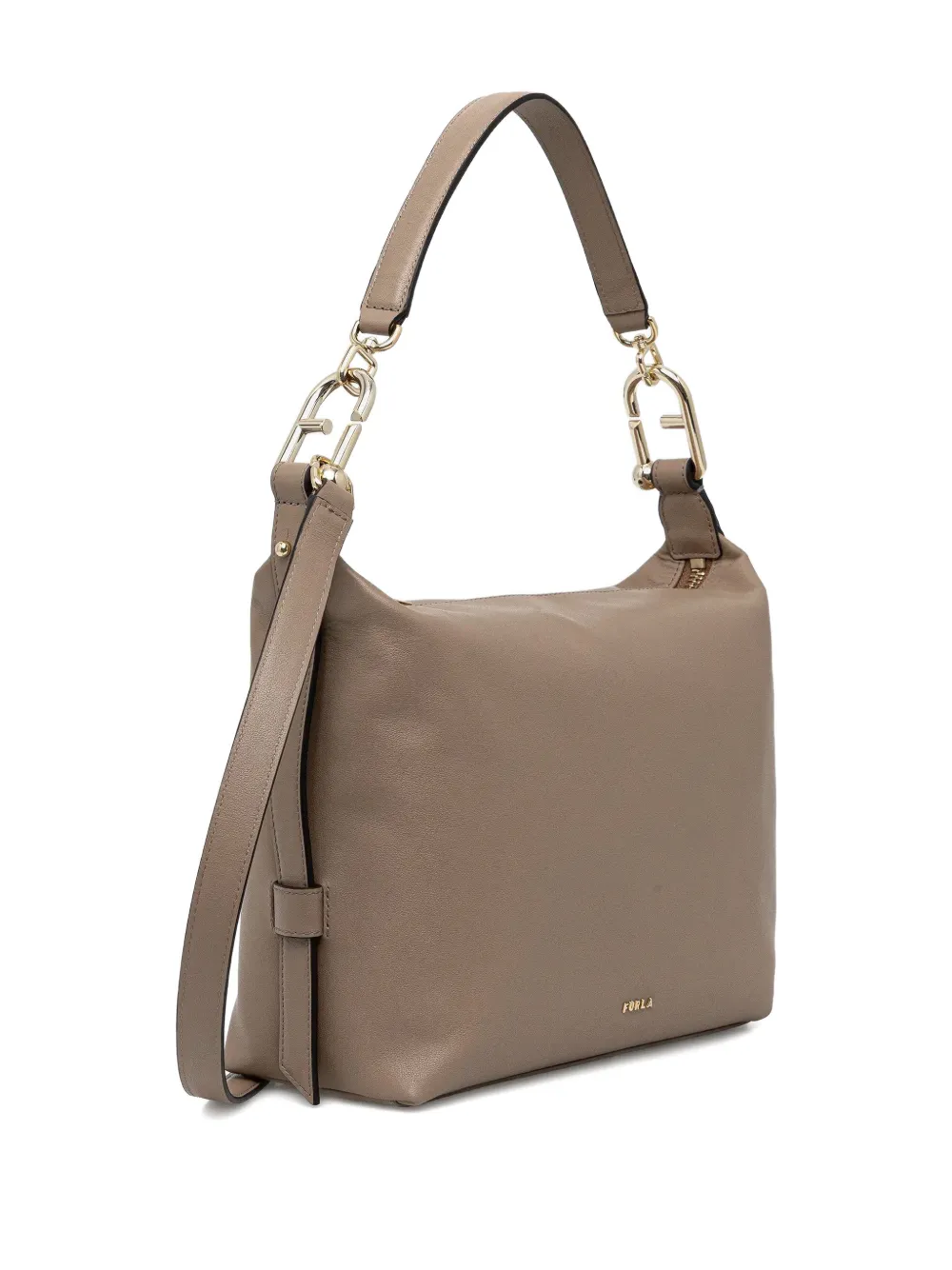 Furla M Tonie hobo leather crossbody bag - Beige