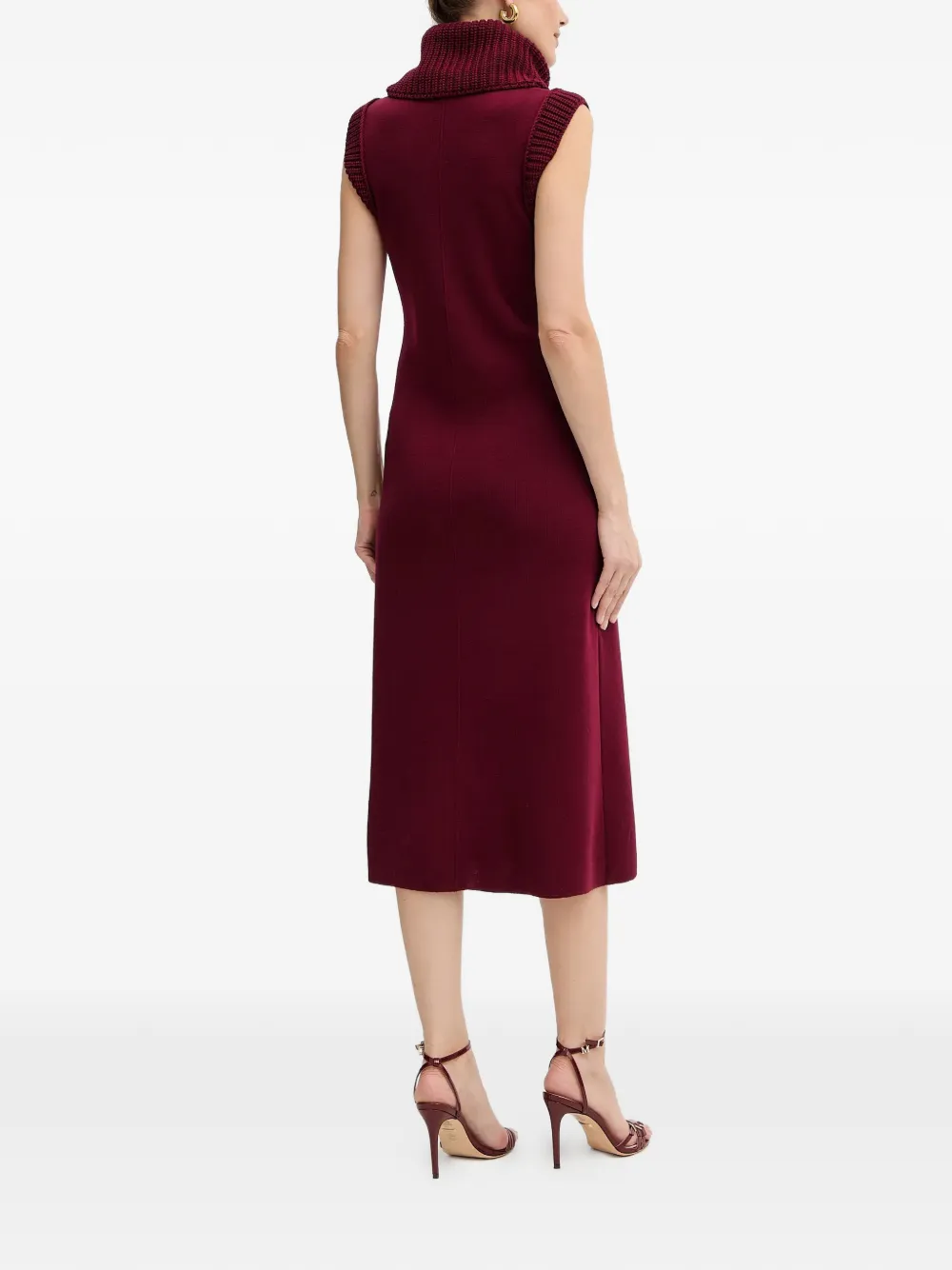  Luisa Spagnoli Roll-neck Pocket Dress - Red 