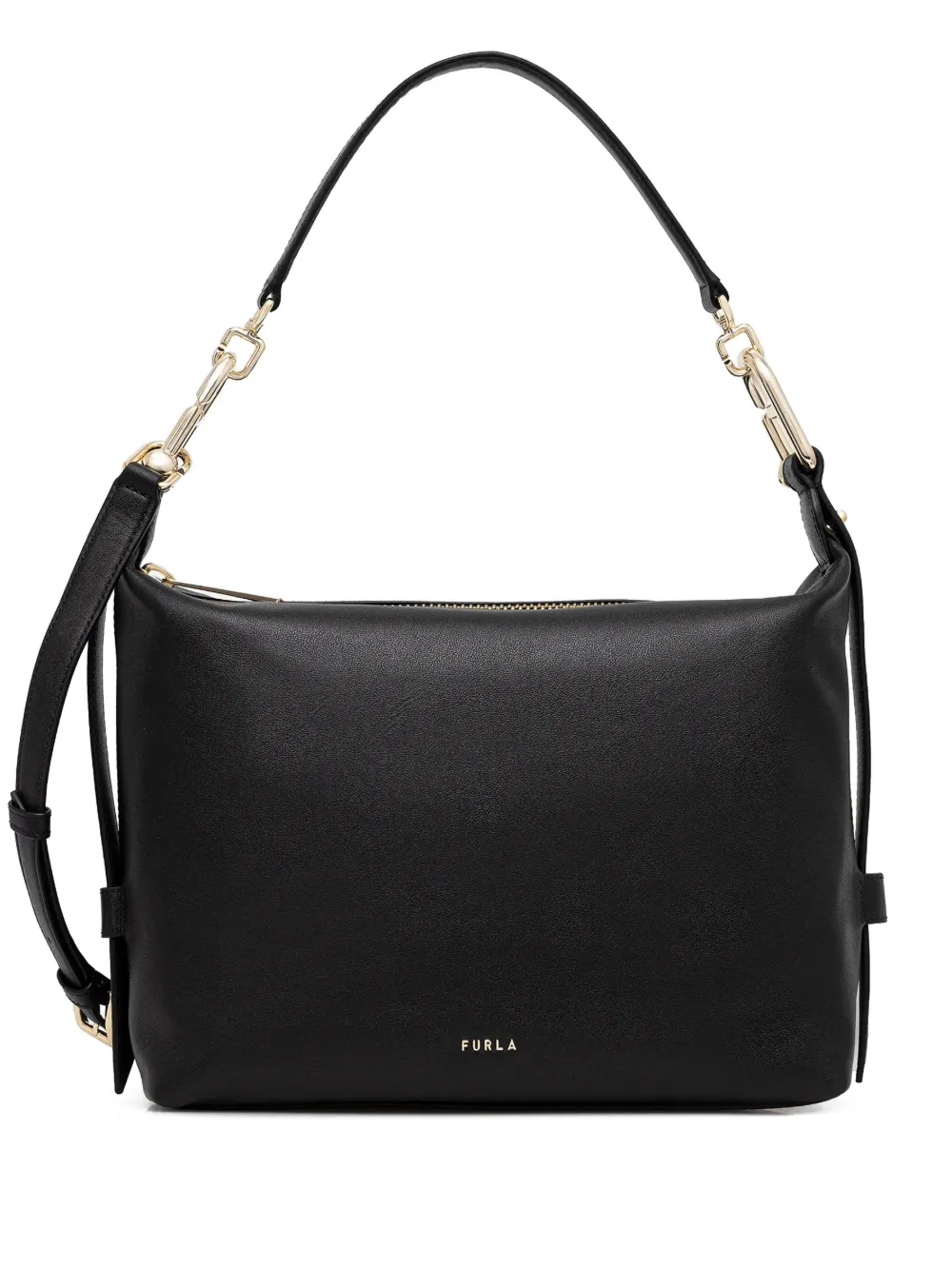 Furla M Tonie hobo leather crossbody bag - Nero