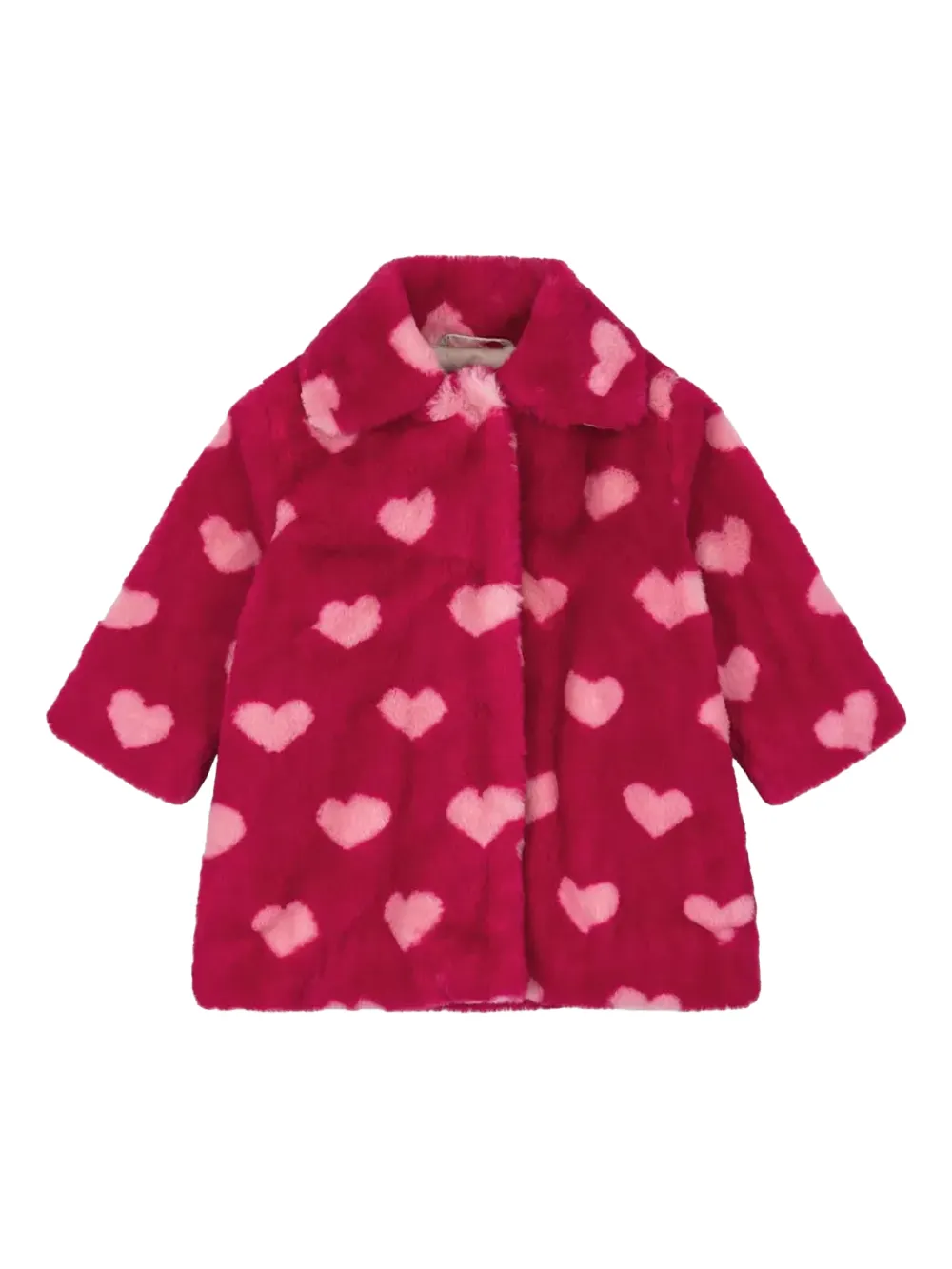 Konges Sløjd heart-print coat - Rosso
