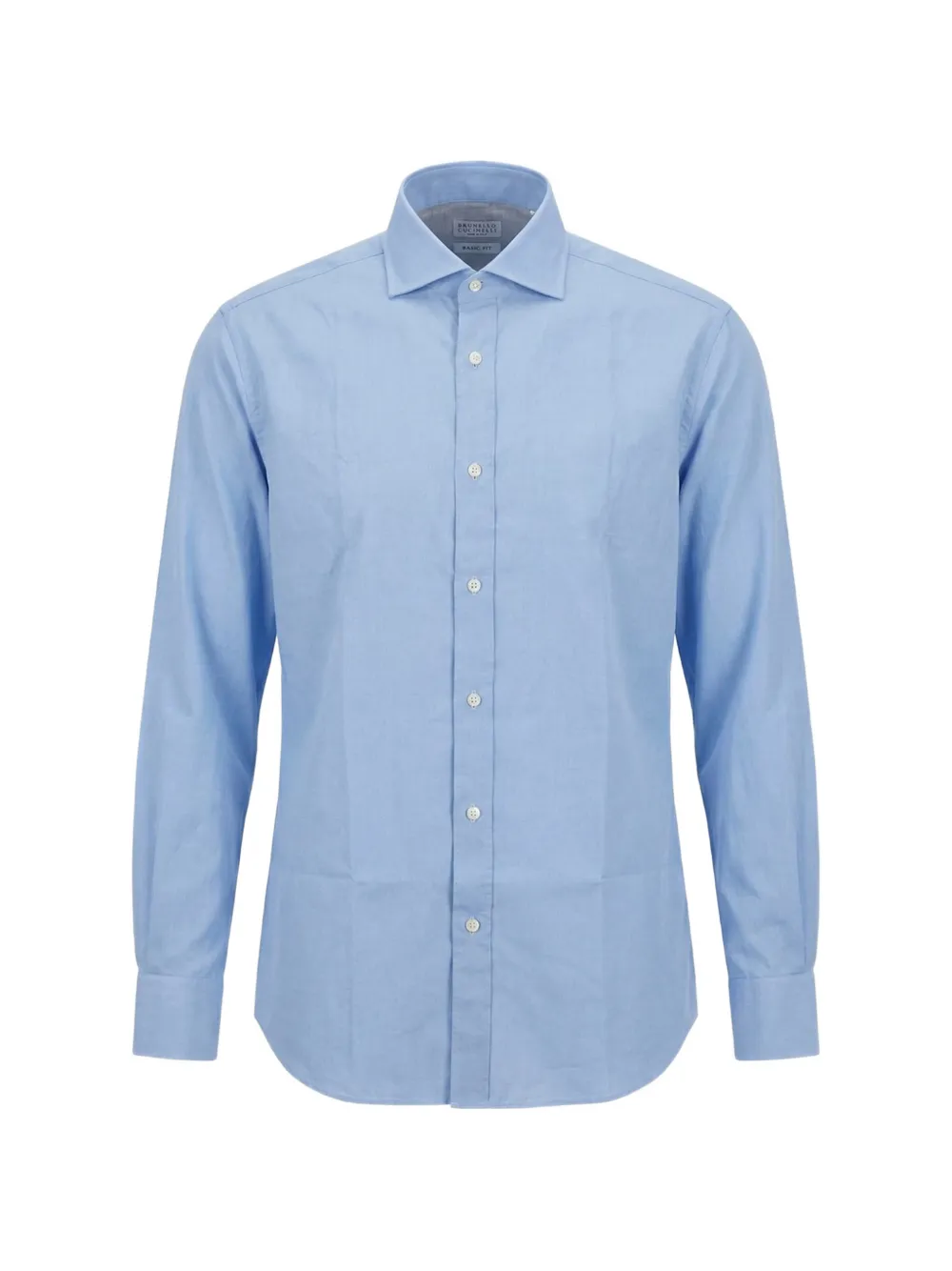 Brunello Cucinelli spread-collar long-sleeve shirt - Blau