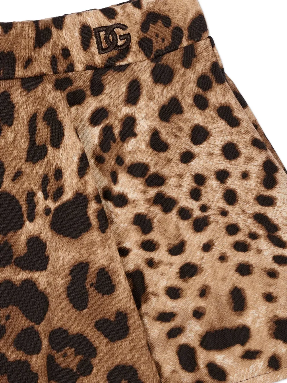  Dolce & Gabbana Kids Leopard Embroidered Skirt - Brown 