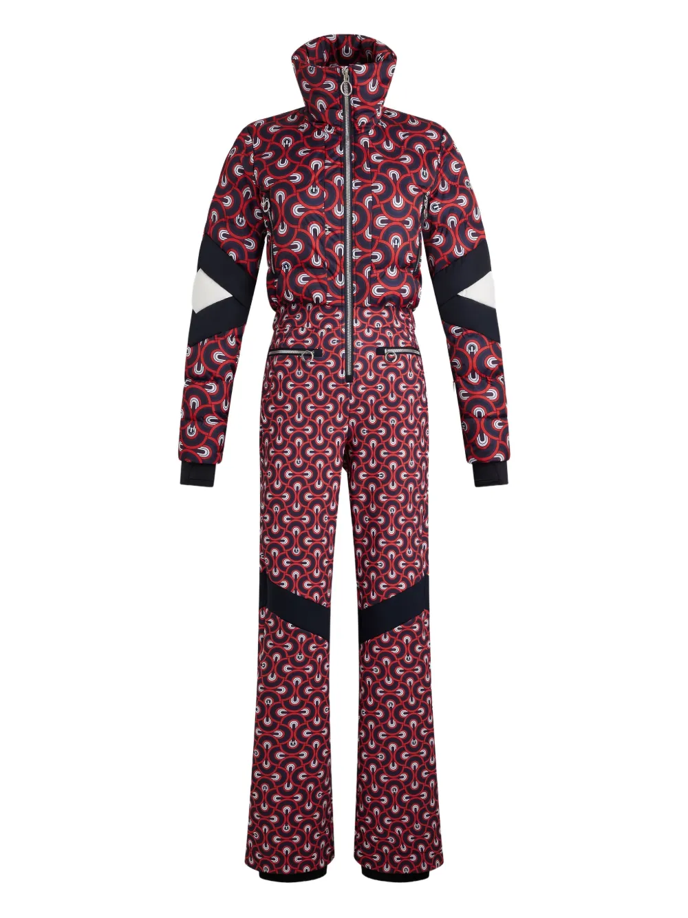 Fusalp quilted patterned ski all-in-one | Red | Image 1