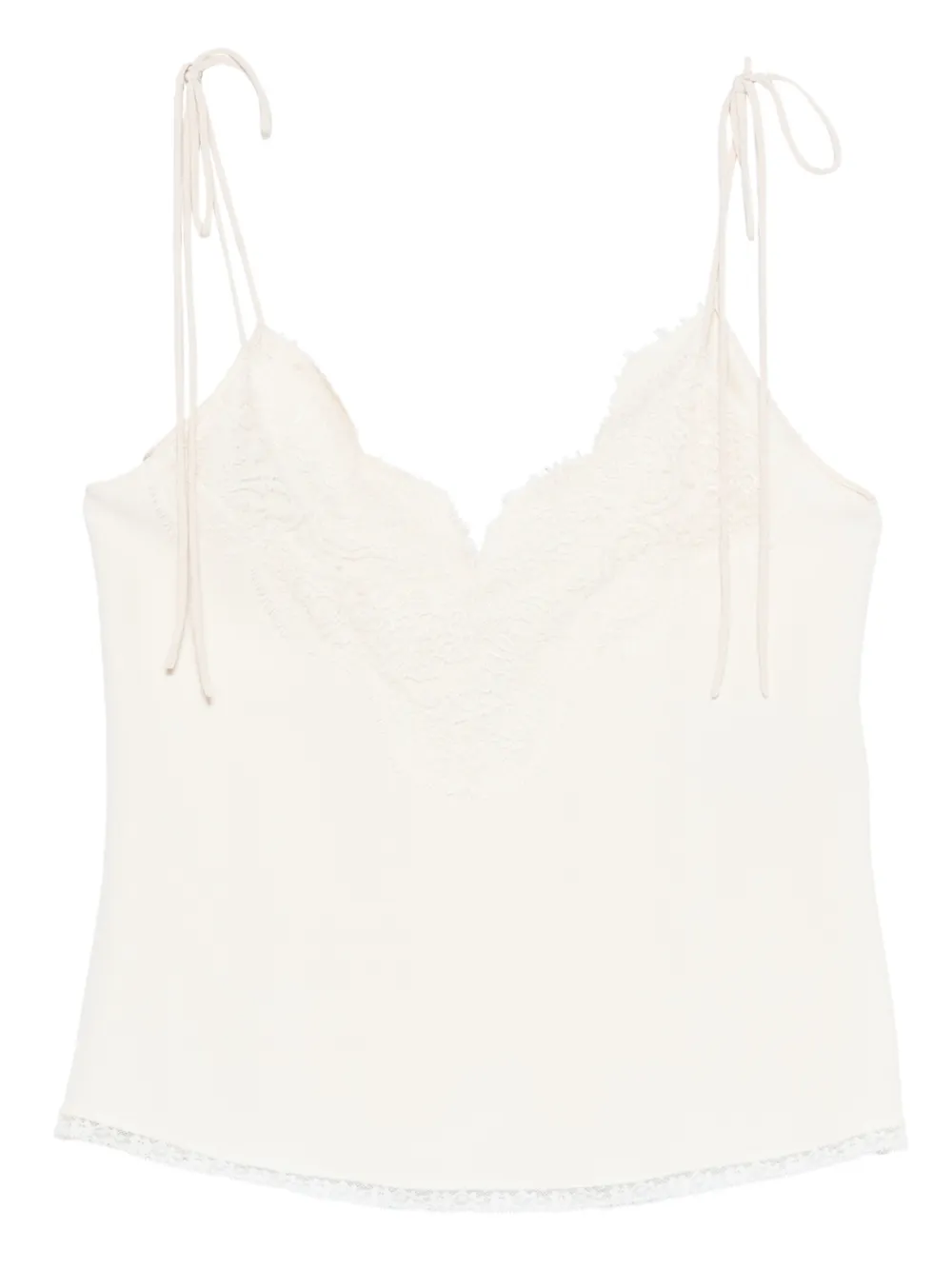 Valentino Garavani lace-trim top - Toni neutri