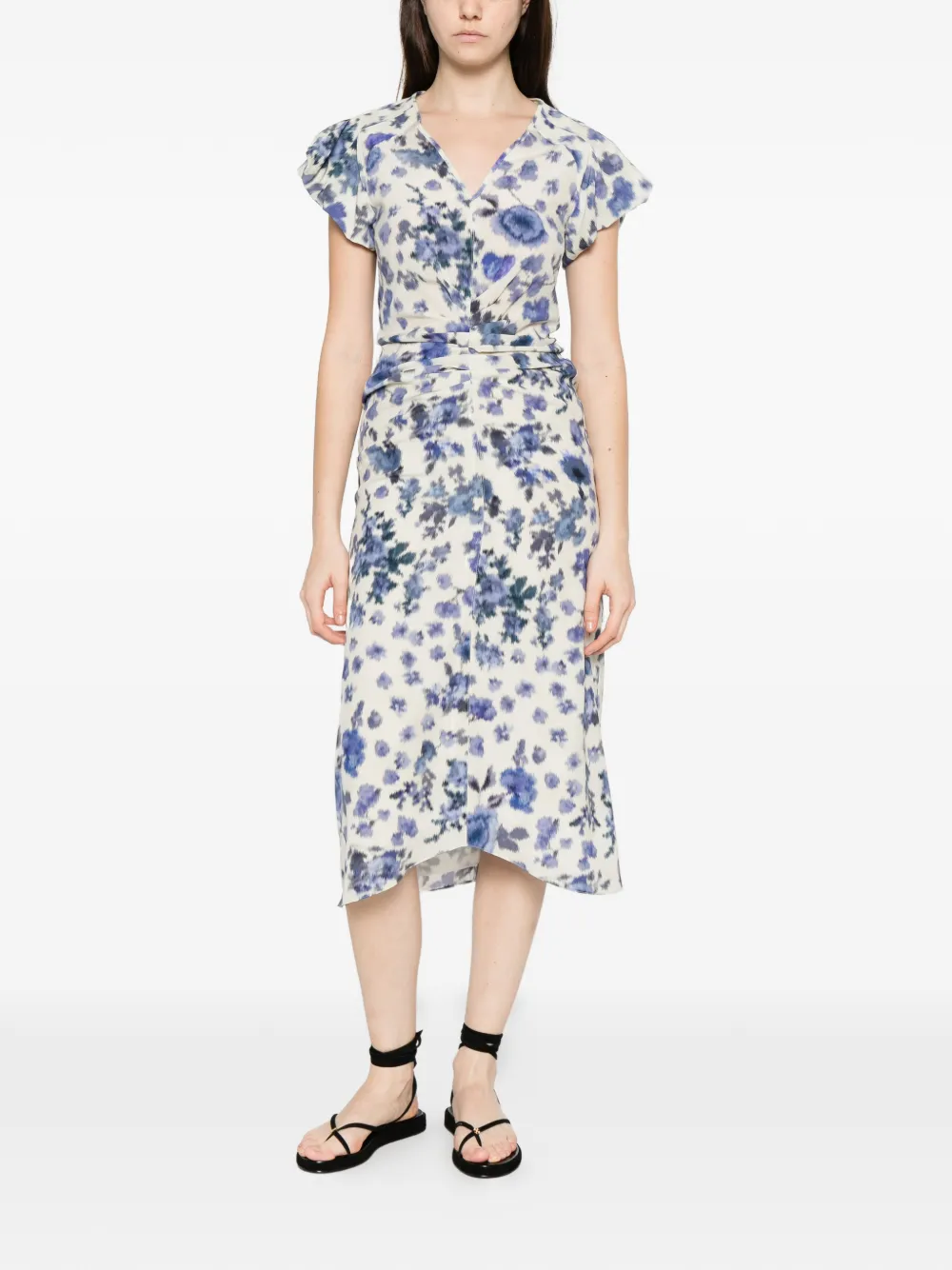 ISABEL MARANT Terenae printed midi dress - Wit