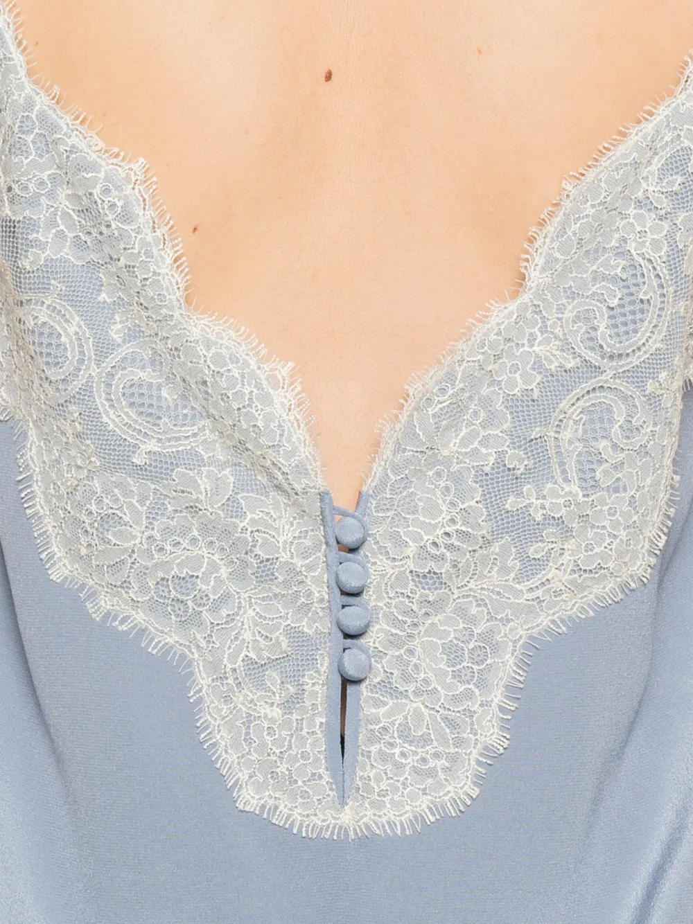 Valentino Garavani Crepe De Chine top Blauw