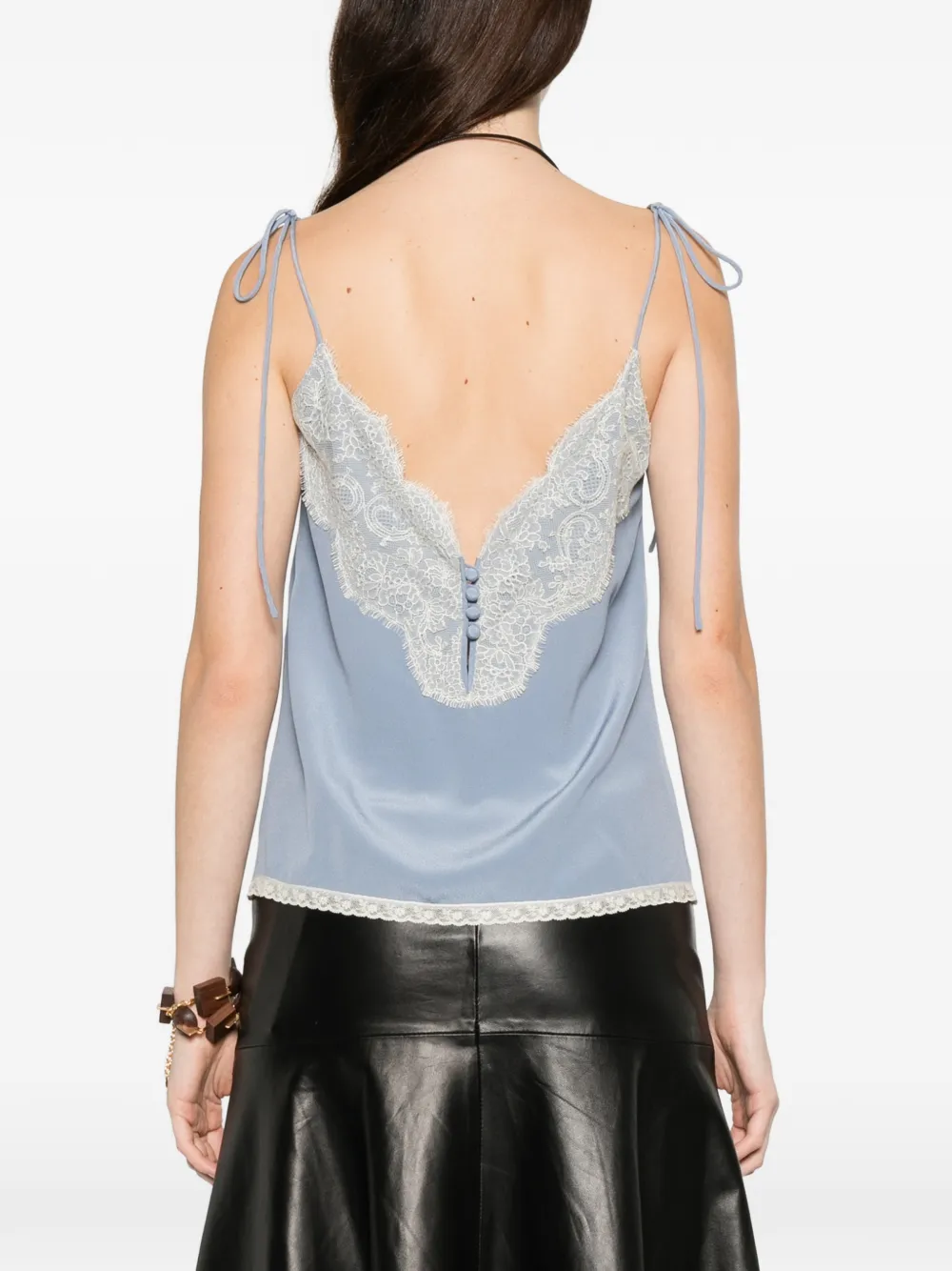 Valentino Garavani Crepe De Chine top Blauw