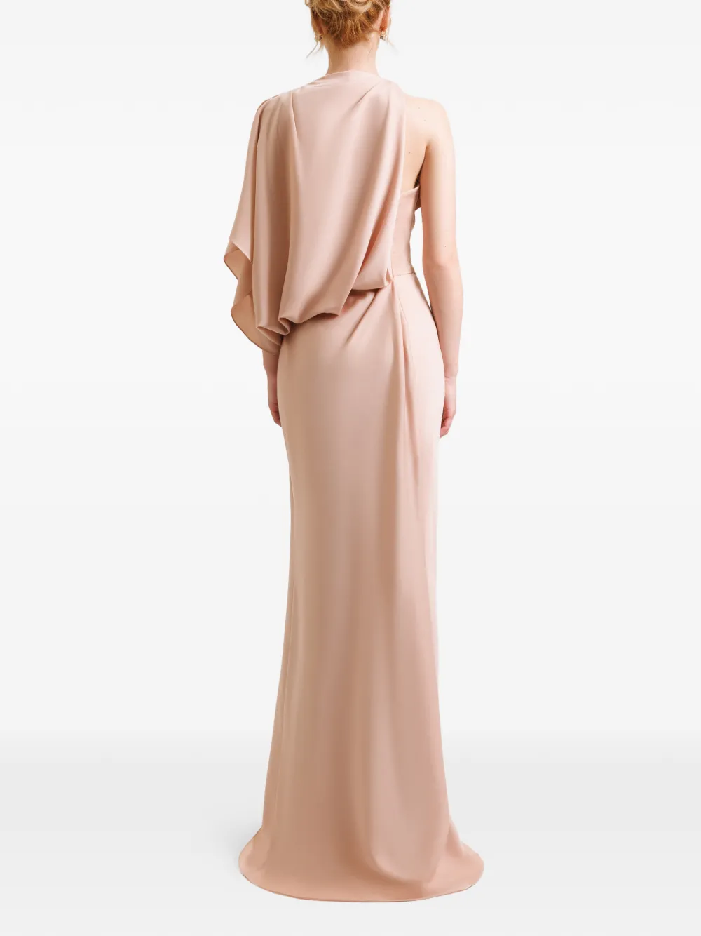 Gemy Maalouf Gedrapeerde maxi-jurk met asymmetrische hals - Beige