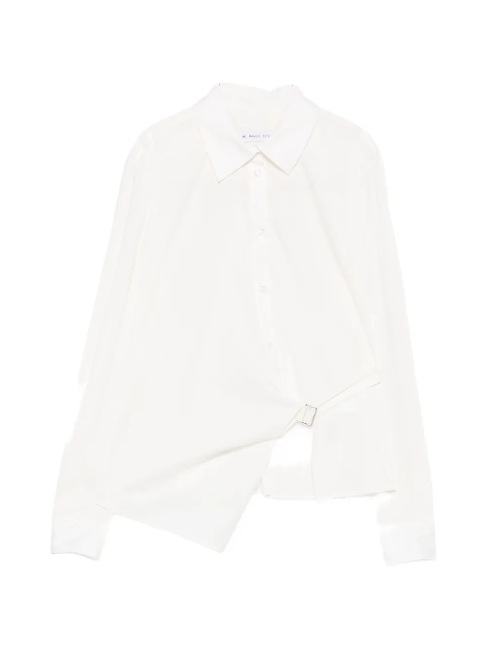 Manuel Ritz Wrap-design Long-sleeve Shirt In White
