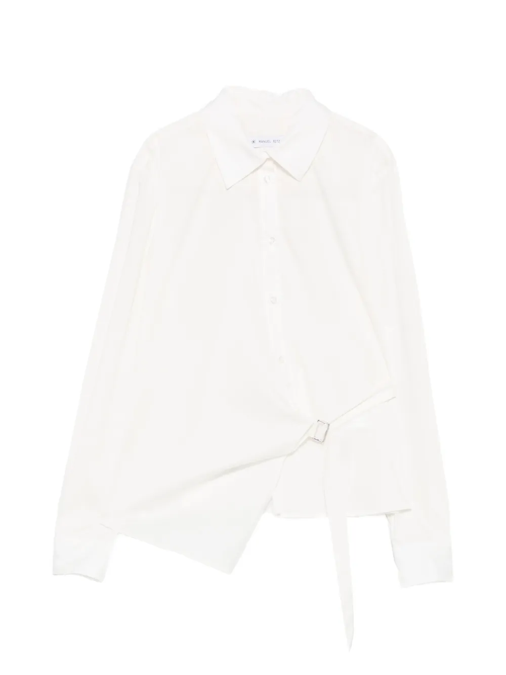 Manuel Ritz wrap-design long-sleeve shirt - Nero
