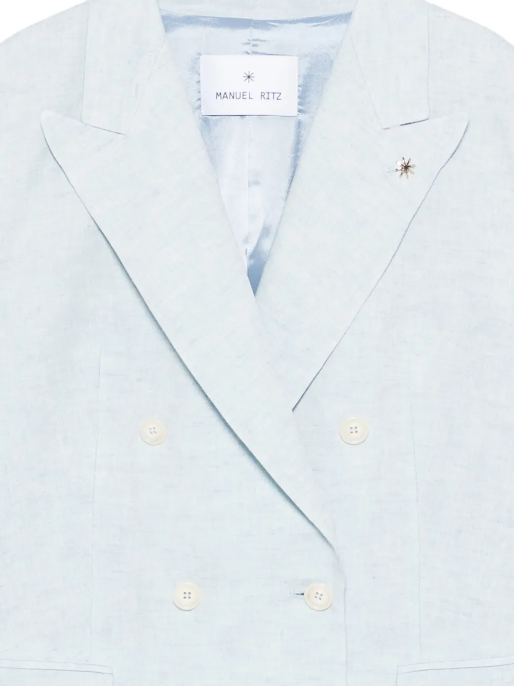  Manuel Ritz Blazer Con Doble Botonadura - Azul 