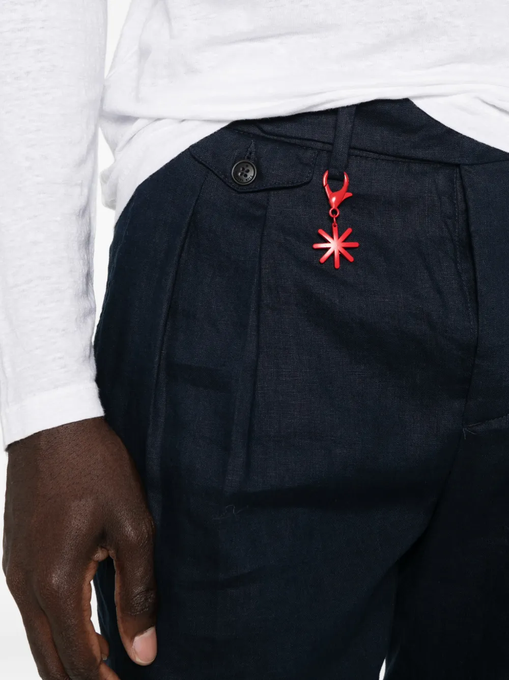 Manuel Ritz Geplooide linnen shorts Blauw