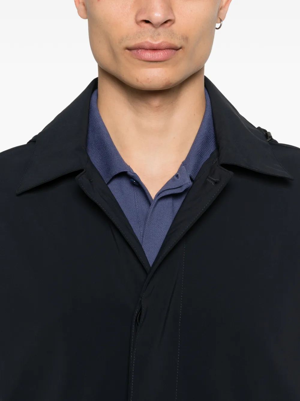 Buttoned Hooded Coat