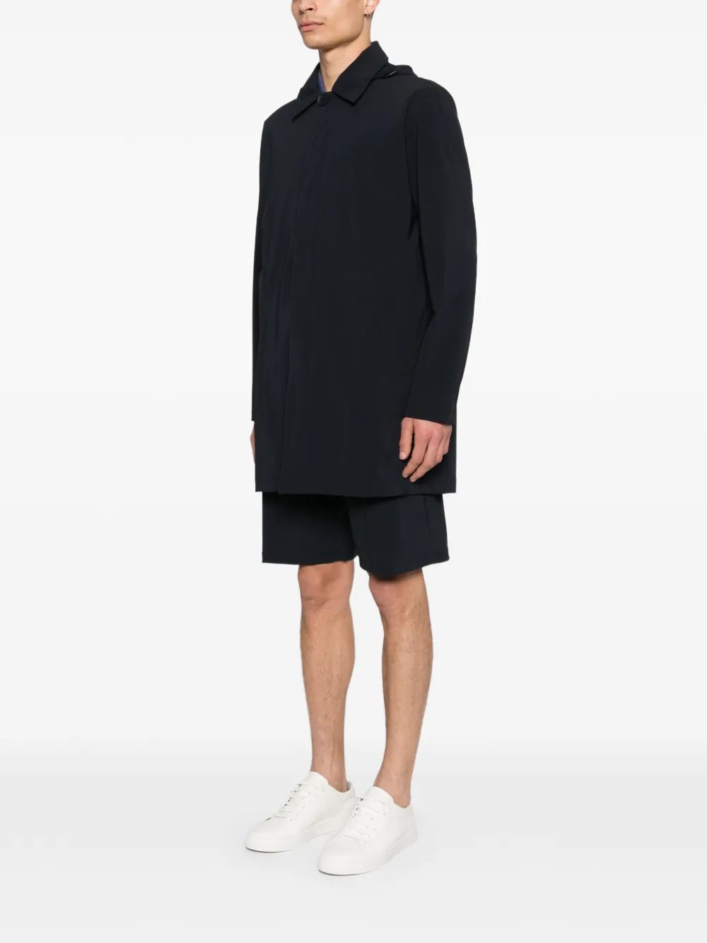 Buttoned Hooded Coat