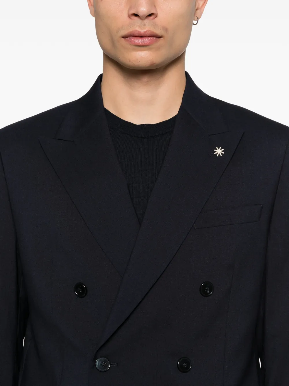 Manuel Ritz Pak met dubbele rij knopen Blauw