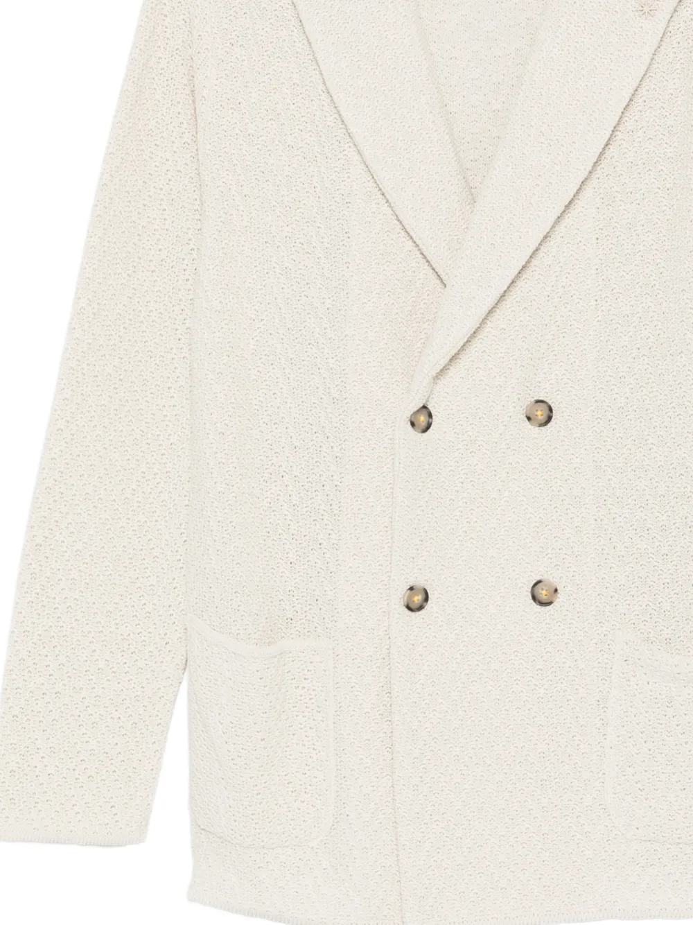  Manuel Ritz Double-breasted Knit Blazer - Neutrals 