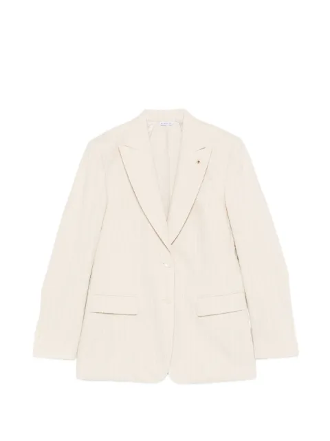 Manuel Ritz pinstripe-pattern peak-lapel jacket