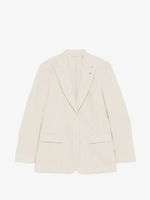 Manuel Ritz pinstripe-pattern peak-lapel jacket