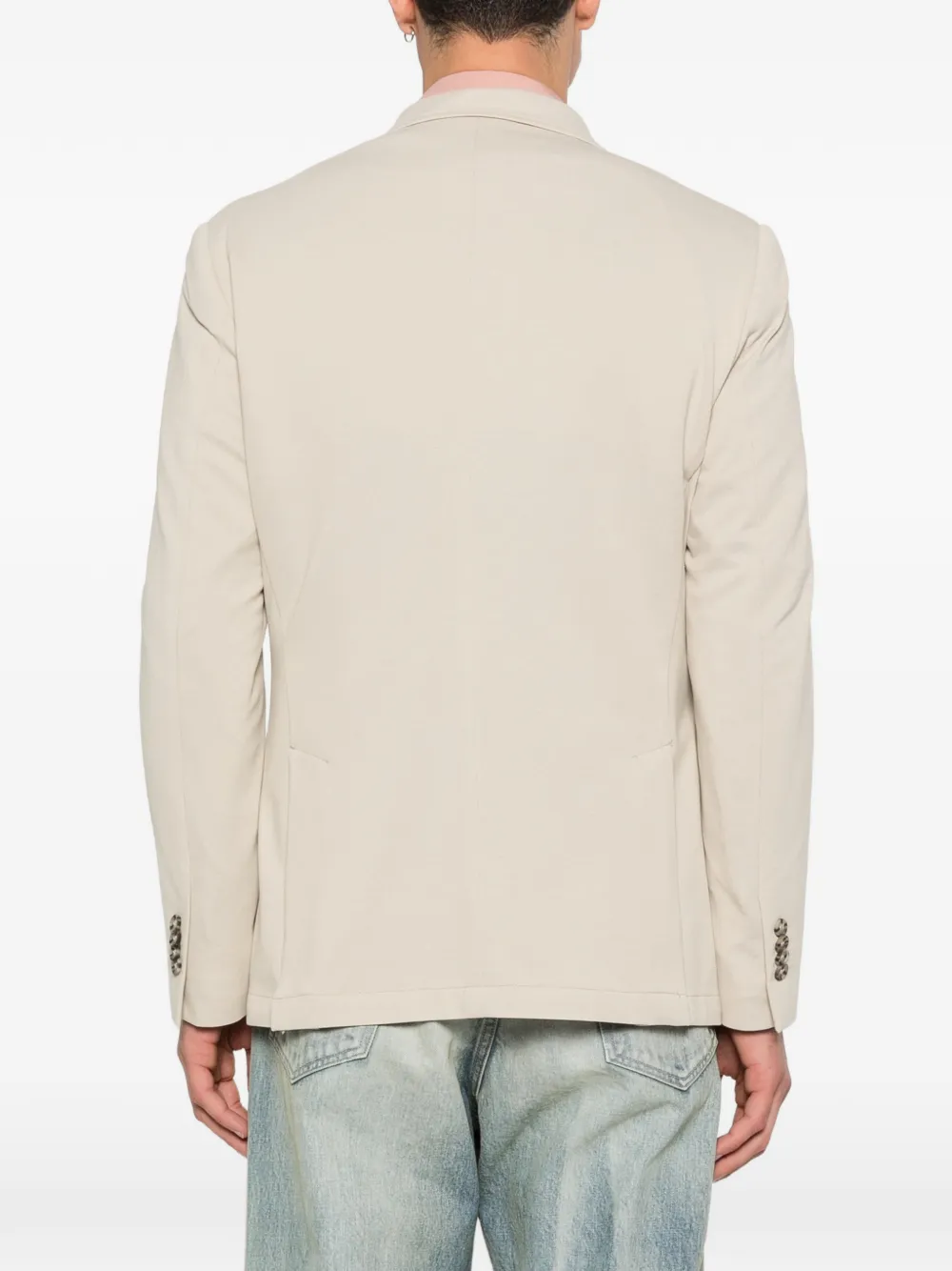 Manuel Ritz Katoenen blazer met gekerfde revers Beige