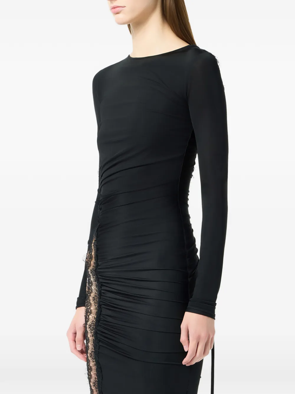 Blumarine Midi-jurk met kanten vlak Zwart