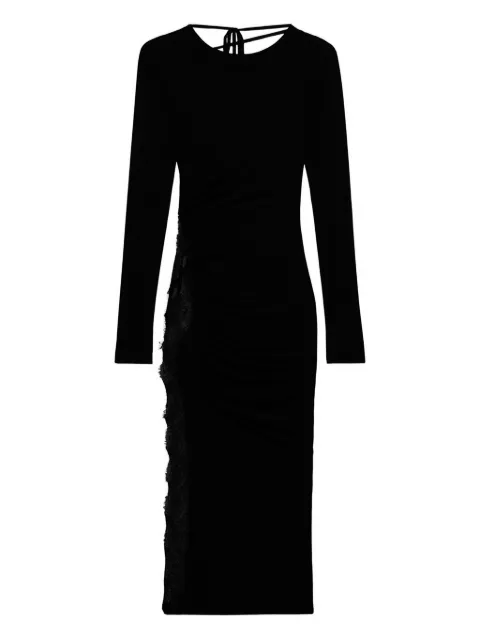 Blumarine lace-insert midi dress