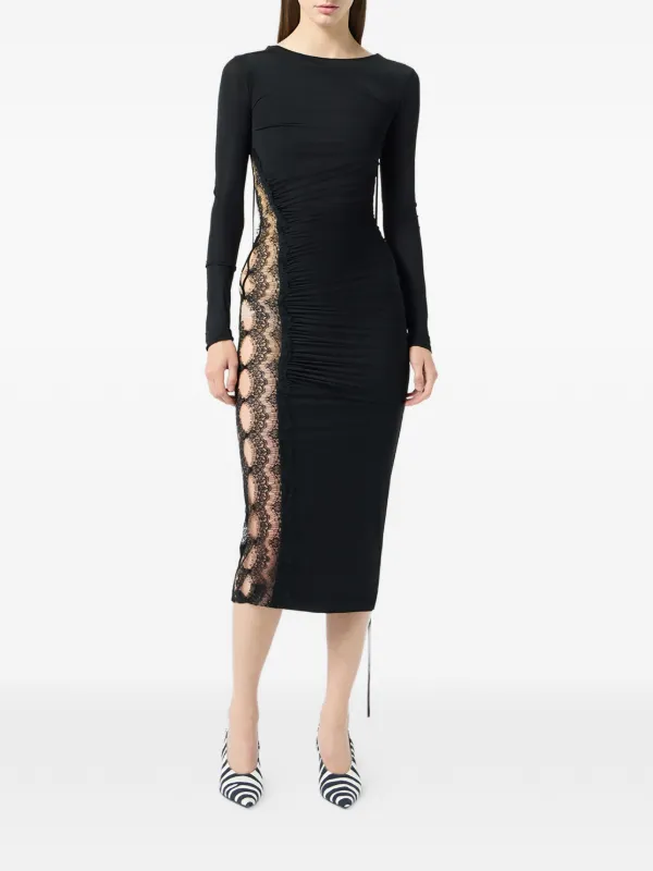 black lace insert midi dress Buy Friends Like These Black Curve Chiffon Pleated Lace Insert Midi Dress from Next USA