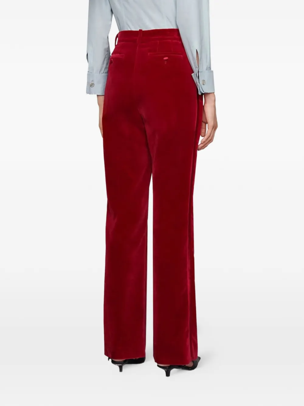  Gucci Pre-owned Pantalones De Terciopelo Con Bolsillos - Rojo 