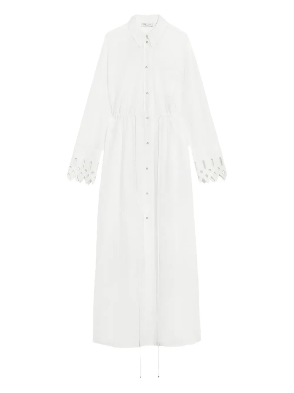 Blumarine long-sleeve maxi shirt dress - Weiß