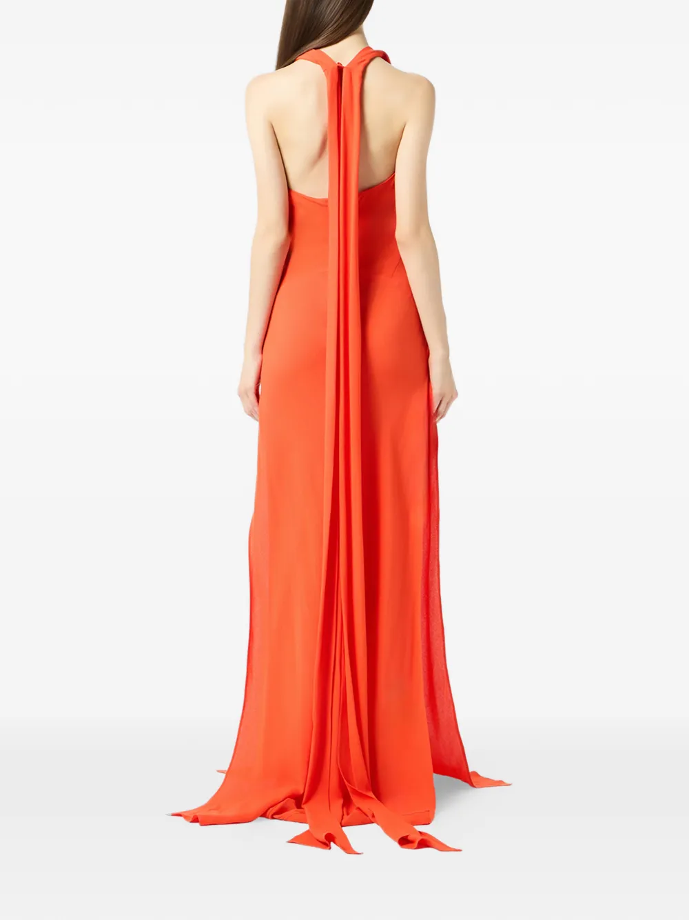 Blumarine Maxi-jurk met halternek Oranje