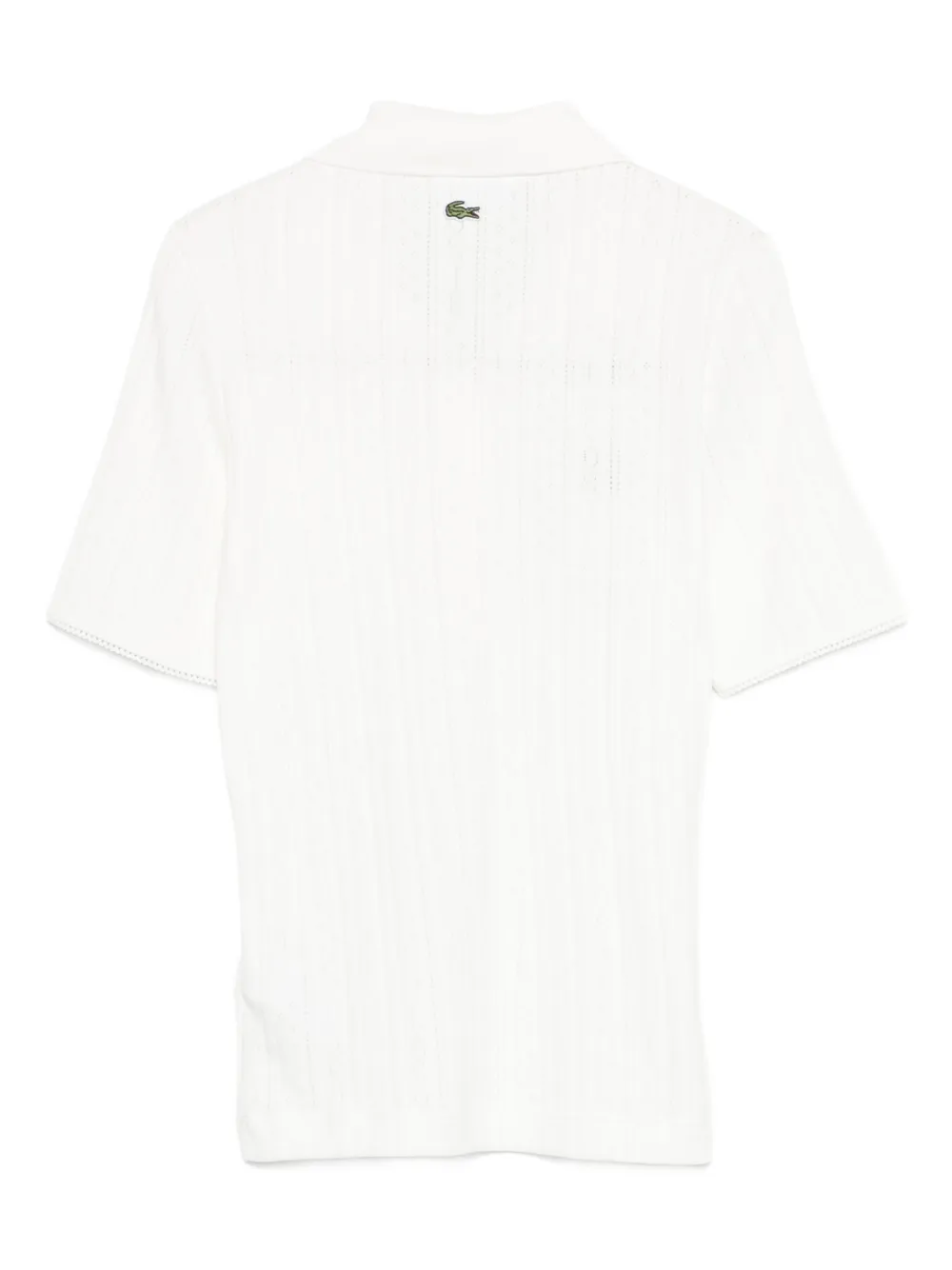  Lacoste Openwork Chest-pocket Polo Top - White 