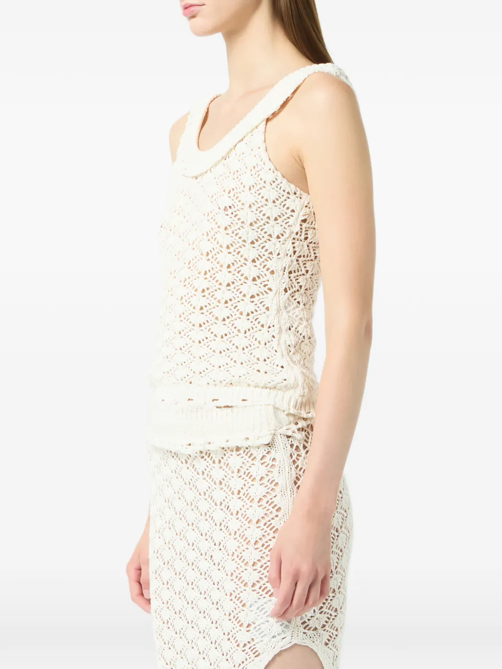 Lace-Stitch Knitted Top