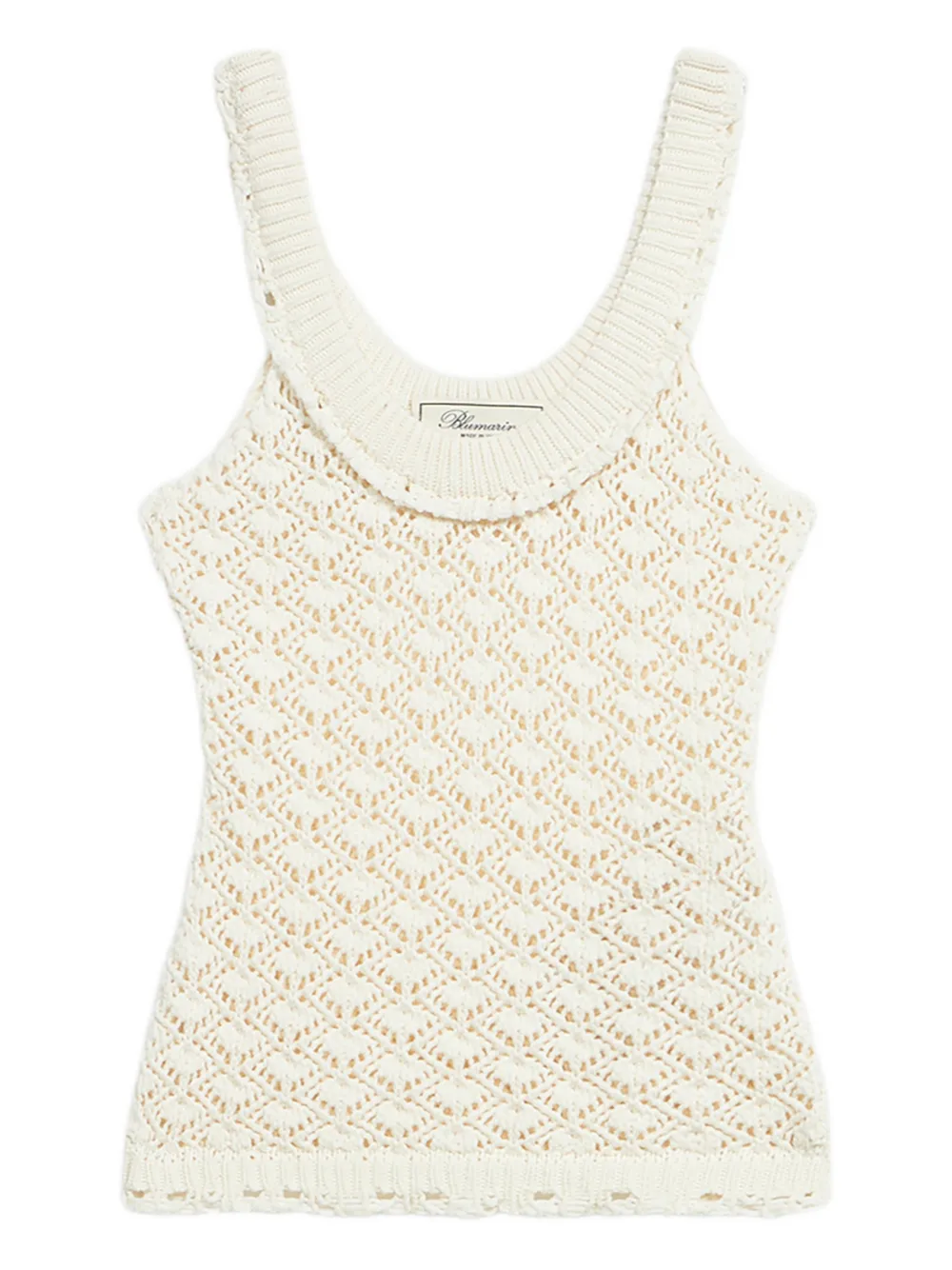 Blumarine lace-stitch knitted top - Bianco