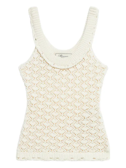 Blumarine lace-stitch knitted top