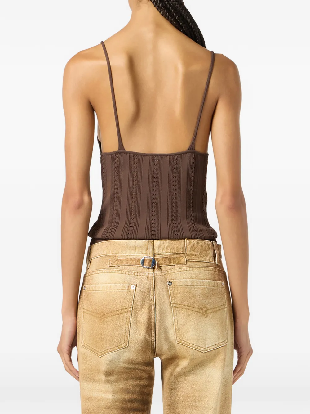 Blumarine Top met V-hals Bruin