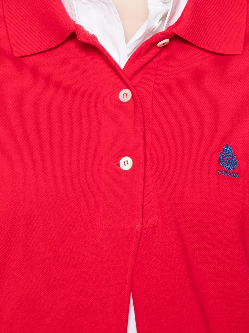 Prada Piqué poloshirt met lange mouwen Rood