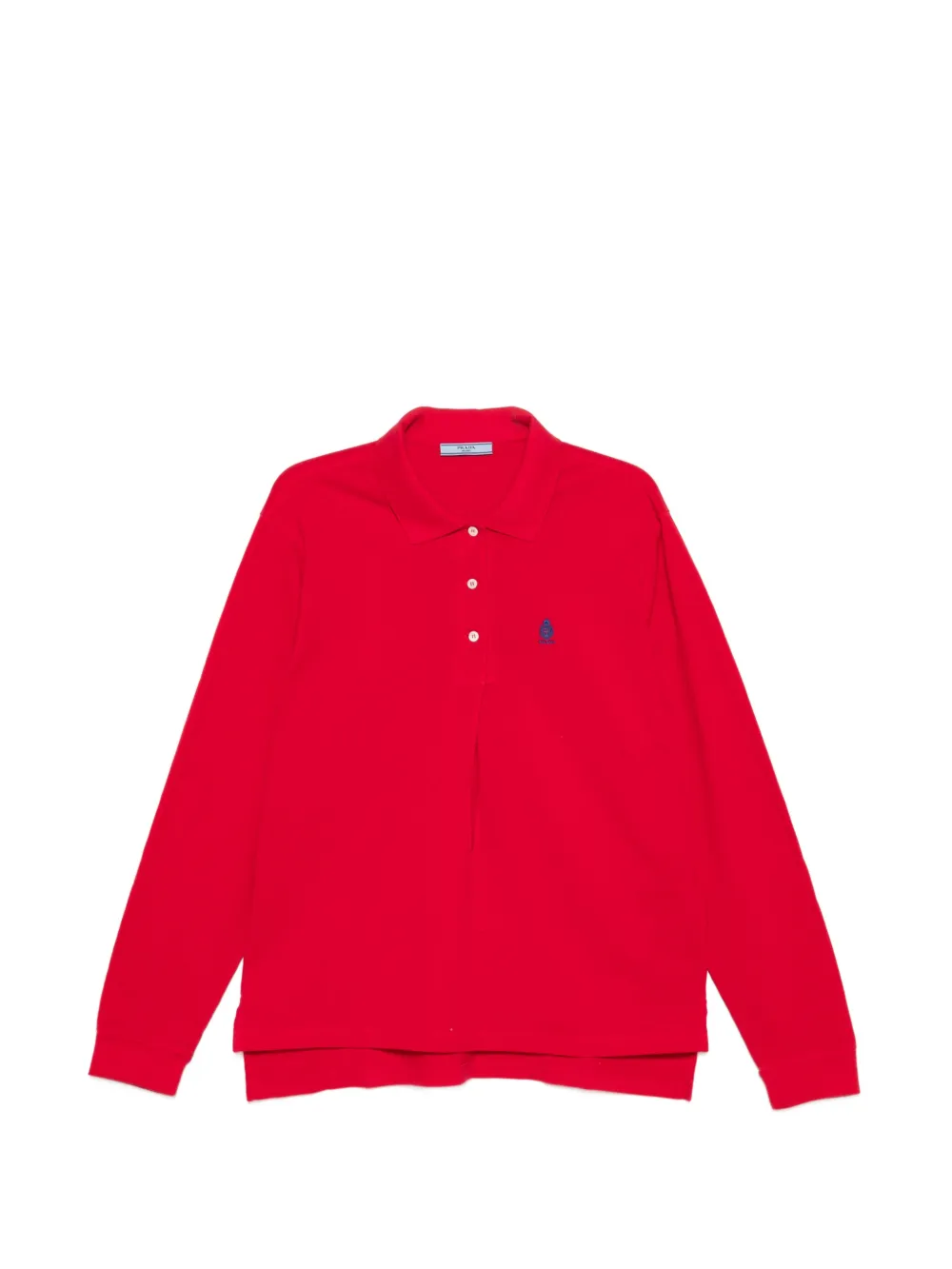 Prada long-sleeve piqué polo shirt - Rosso