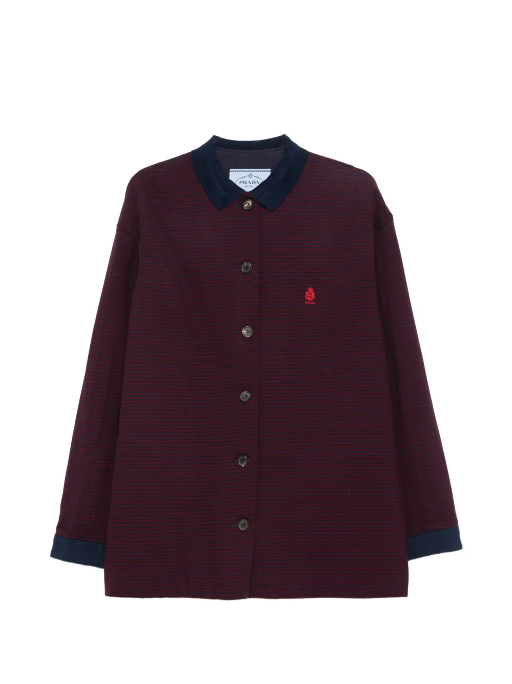 Prada striped embroidered jacket - Rosso